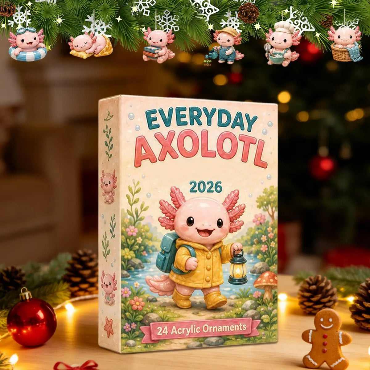 Advent Calendar | 2026 Cartoon Animal Ornaments | 24 Day 2D Acrylic Countdown | Kids Room Tree Decor