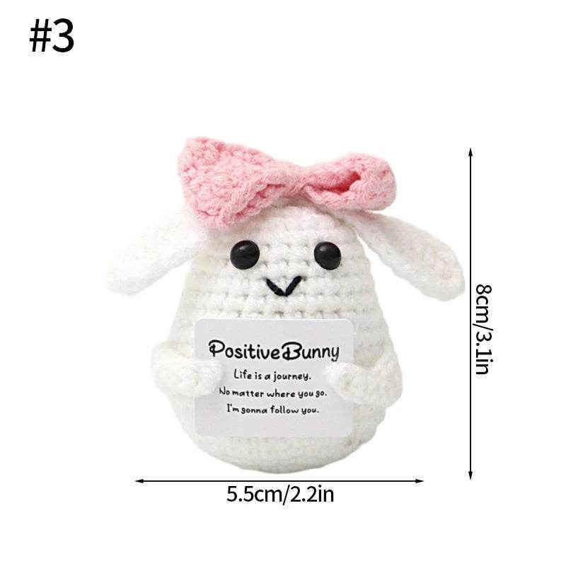 Funny Handmade Positive Energy Bee Doll With Card Home Room Decoration Crochet Knitting Shark Doll Ornament Christmas Party Gift - ToylandEU