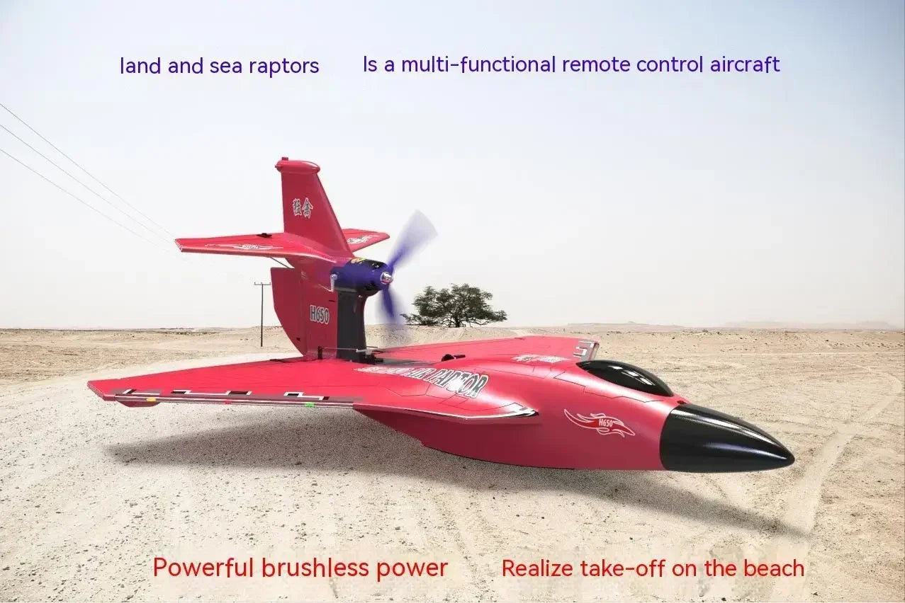 RC Lightweight and Crash-Resistant Raptor H650 All-Terrain Remote-Controlled Aircraft for Water, Land, and Air Fun