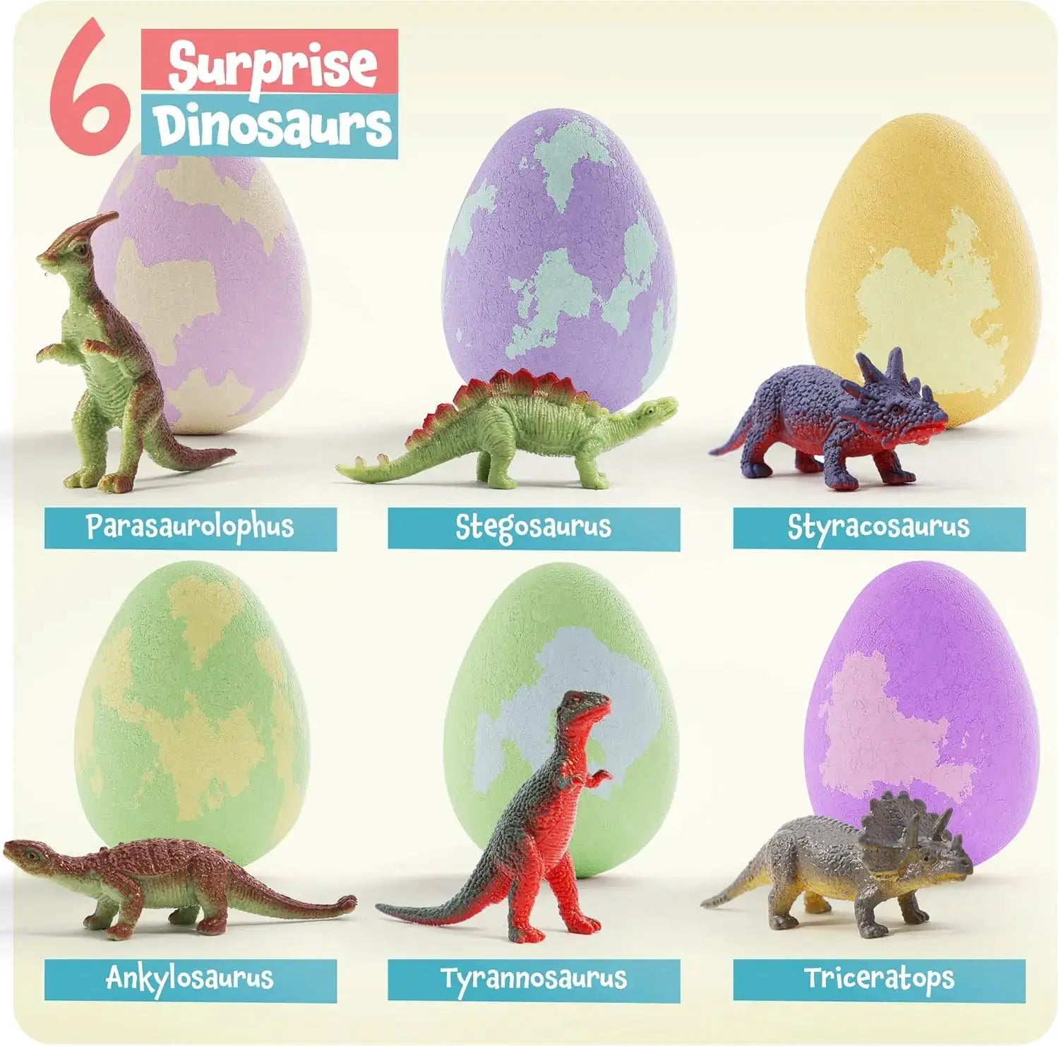 Dino Egg Bath Bombs with Surprise Toy Inside - Fun Educational Fizzy Bath for Kids Gift - ToylandEU