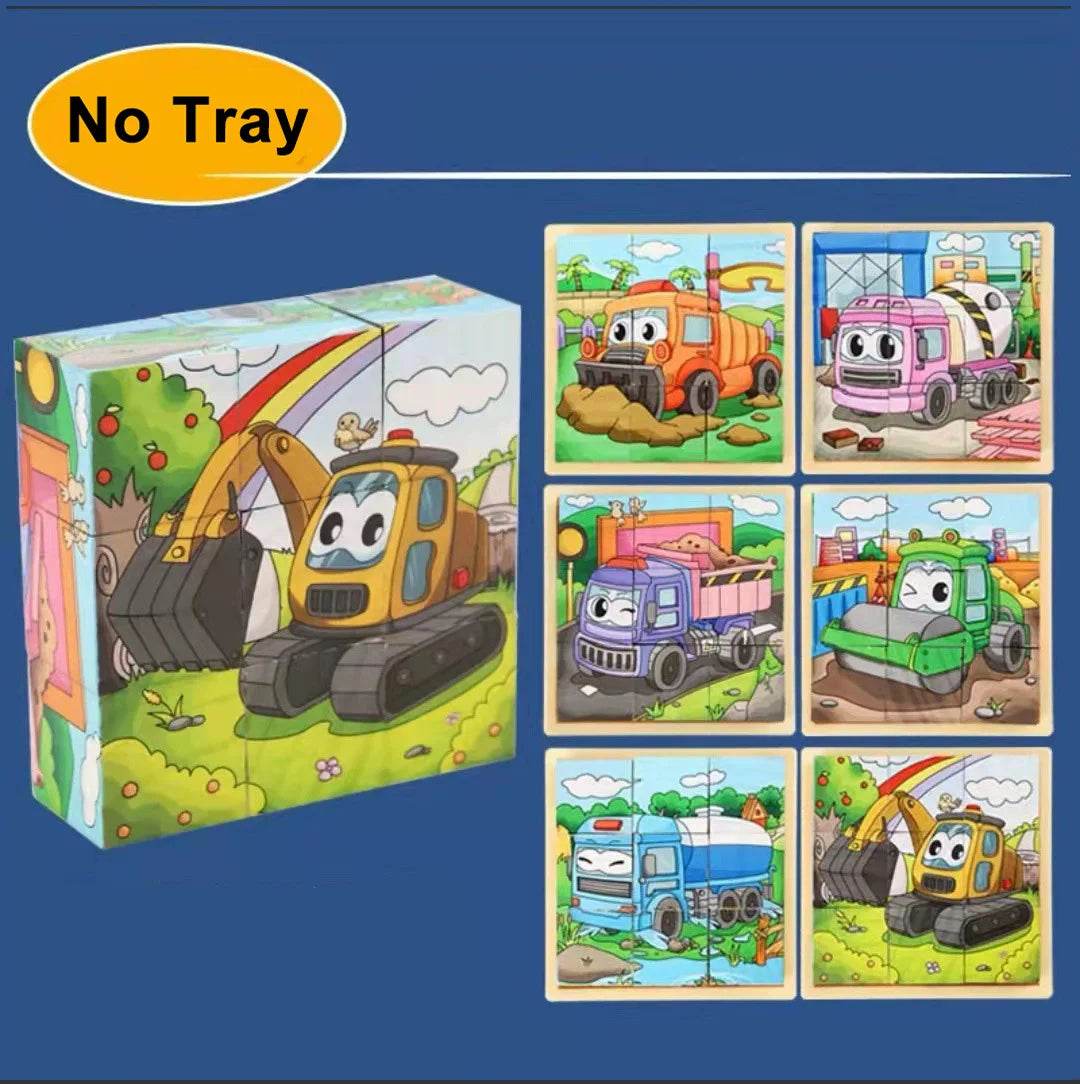 3D Cube Wooden Puzzle Children's Nine Pieces Six-Sided Block Montessori Educational Toy - ToylandEU