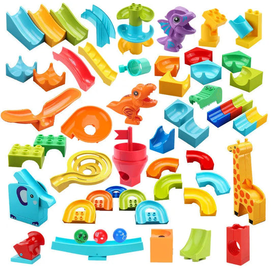 Marble Run Big Building Blocks Set with Rolling Ball - ToylandEU