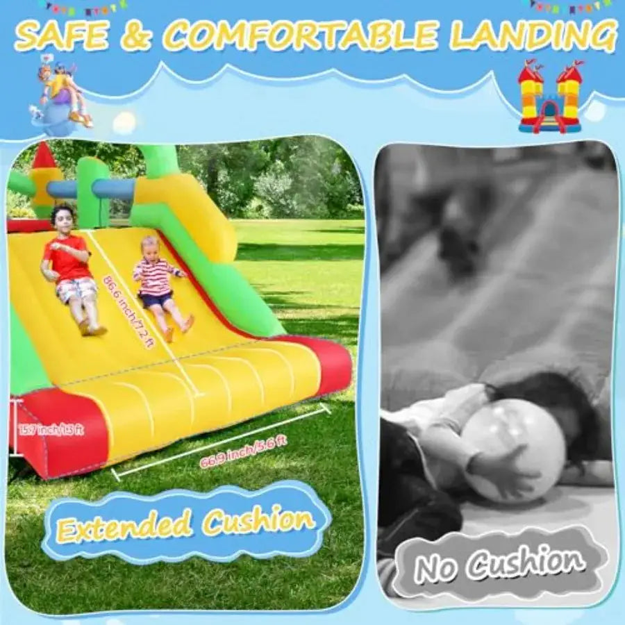 Bounce House for Big 8-12, 18 x 8.2FT 3-6 Inflatable Obstacle Course w/Dual Tunnels, Large Slide, Climbing, Obstacles and Bounc - ToylandEU