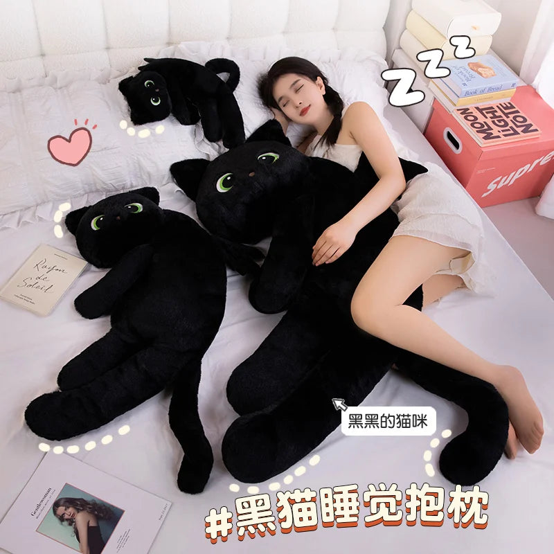 Black Cat Pillow | Winged Design | Toylandeu™