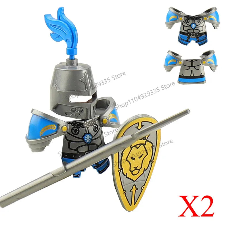Micro Blocks | Medieval Knight Figures | Plastic Model Kit | Ages 14 Plus