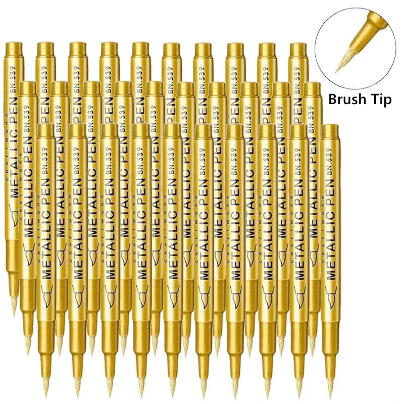 Metallic Paint Pens | Brush Tip Nib | Toylandeu™