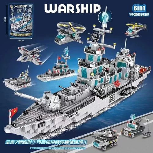 Navy War Chariot Ship Army Boat Plane Model Warships Building Blocks ToylandEU.com Toyland EU