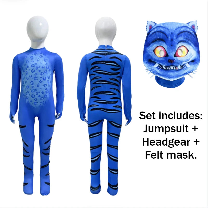 Cosplay Jumpsuit | Bold Tiger Print | With Felt Mask | Unisex