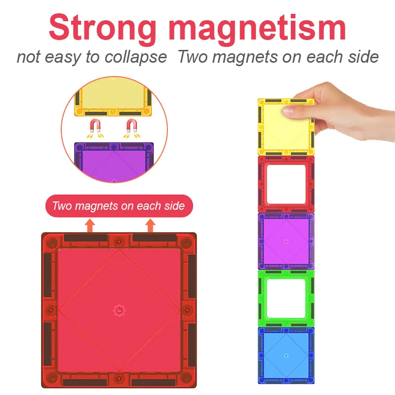 Romboss 40Pcs DIY Magnetic Blocks Colorful Montessori Tiles - ToylandEU