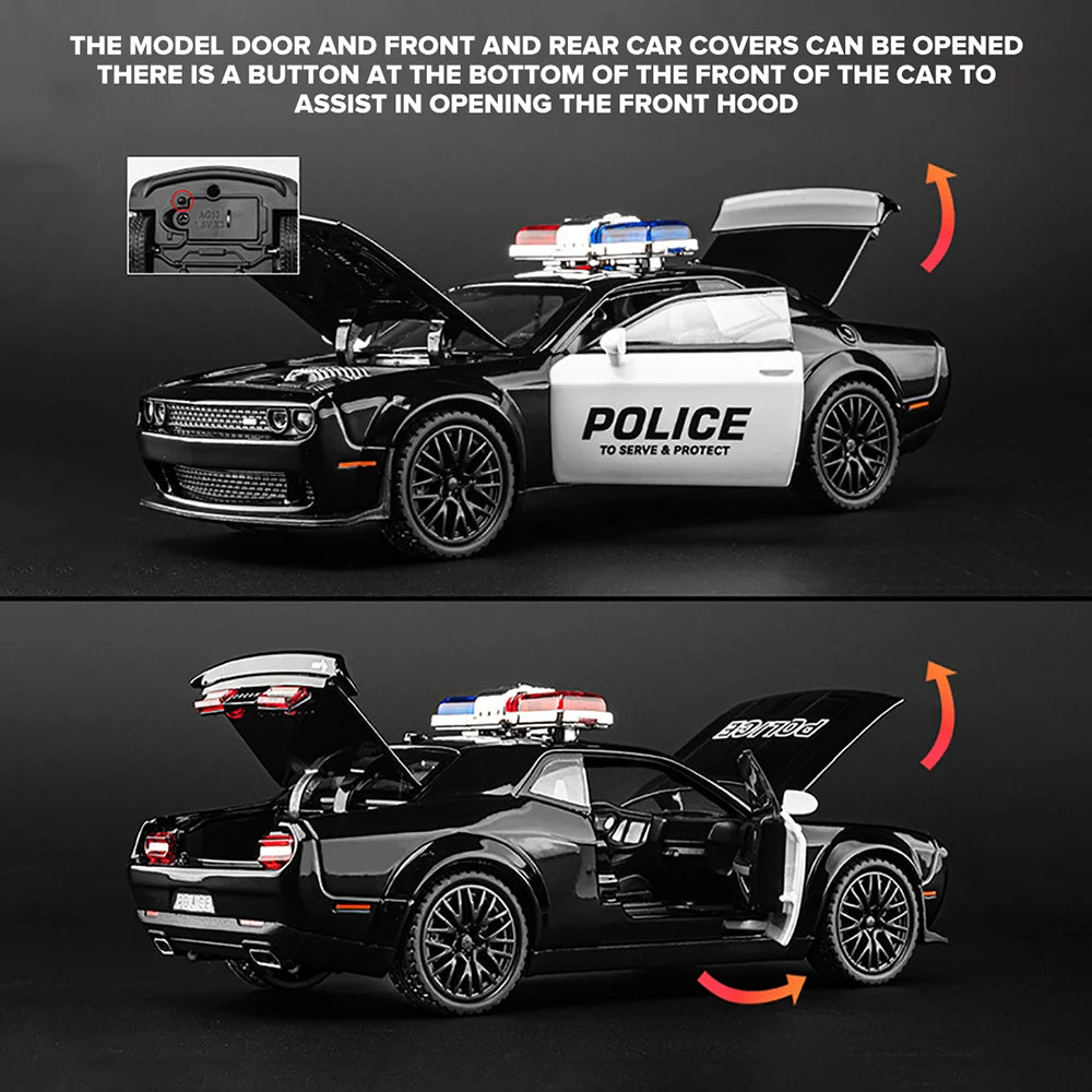 Dodge HellCat 1/32 Scale Metal Police Diecast Toy Car with Sound and Light Effect - ToylandEU