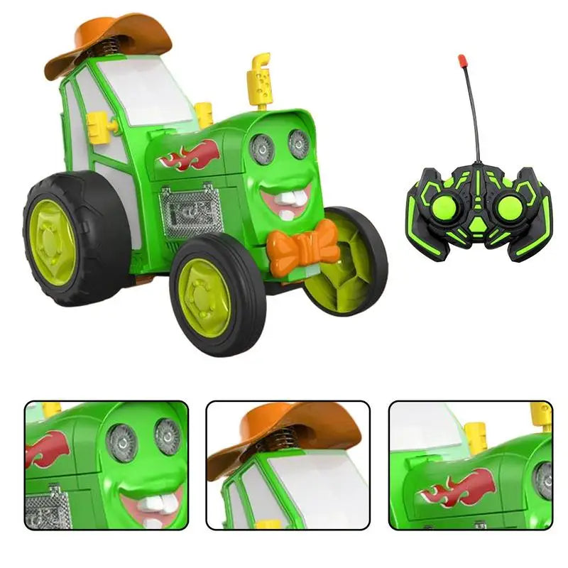 RC Rechargeable Stunt RC Car Toy with Music and Lights - Jumping Dancing Car for Kids Aged 3+