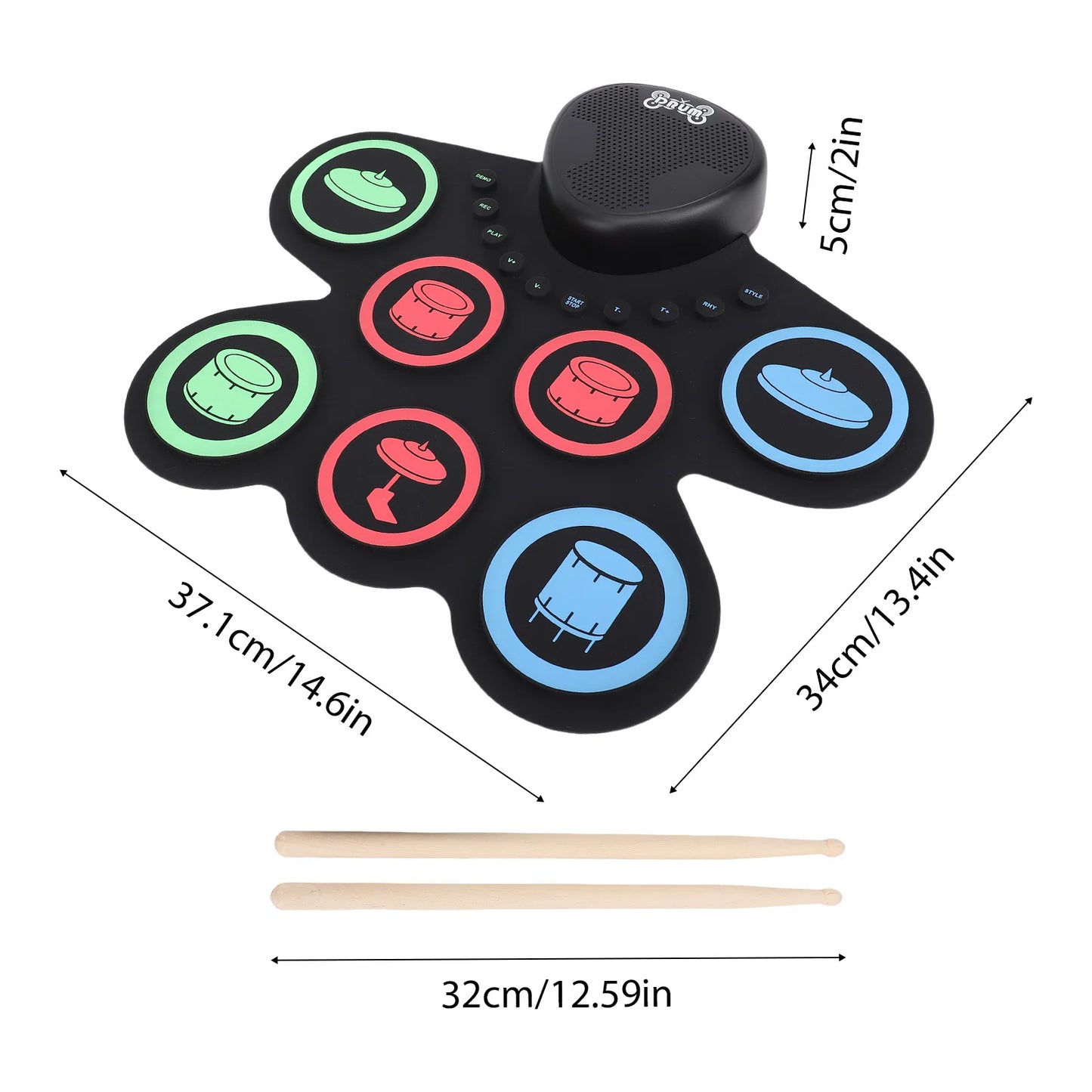 Portable Electronic Drum Set With Built In Games For Learning