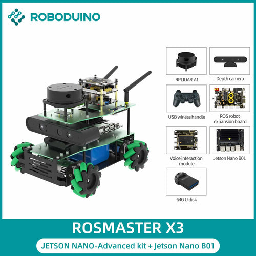 ROSMASTER X3 ROS2 Educational Robot Car Automation Kit With Mecanum Toyland EU