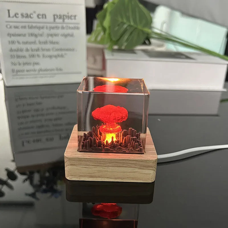DIY Resin Lava USB Night Light with Handmade Atomic Bomb Design