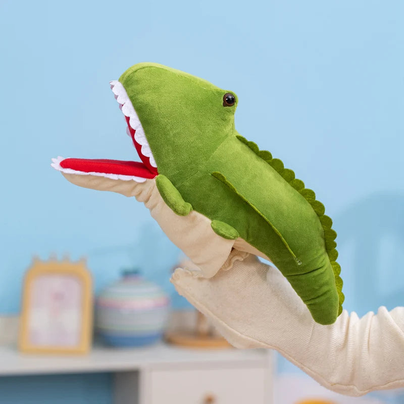 Green Crocodile Hand Puppet | Soft Cotton Plush | Realistic Texture | Ages 3 To 12