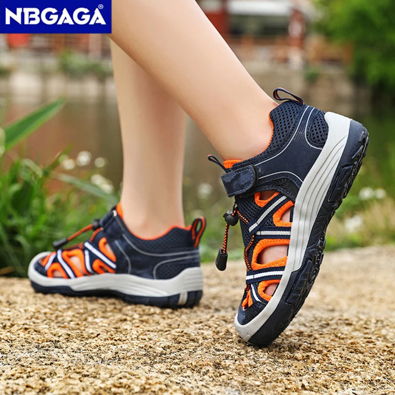 Kids Sandals | Breathable Summer Shoes | Closed Toe Beach Footwear | Sizes 30-39