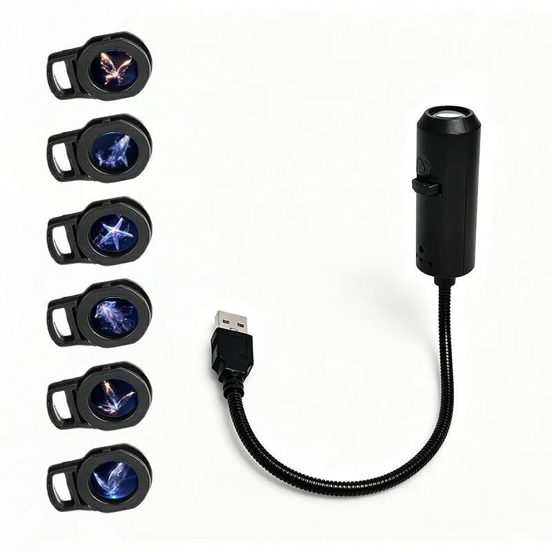 Halloween Projector Light | USB Powered | Flexible Gooseneck | LED Mini Lamp