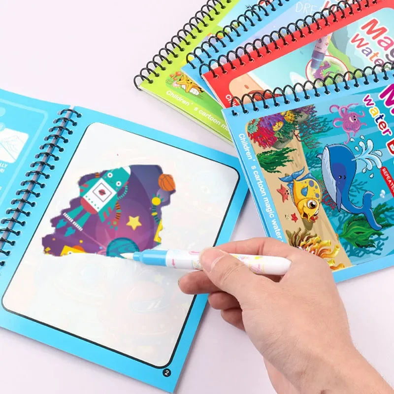 Magic Water Drawing Book for Kids - Mess-Free DIY Coloring & Painting Toy for Early Education