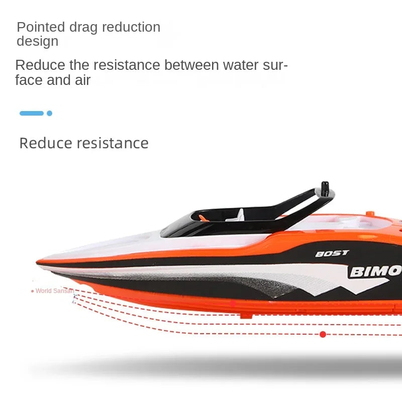 RC High-Speed RC Waterproof Motor Boat with 2.4GHz Remote Control - Mini Rechargeable Electric Sports Toy