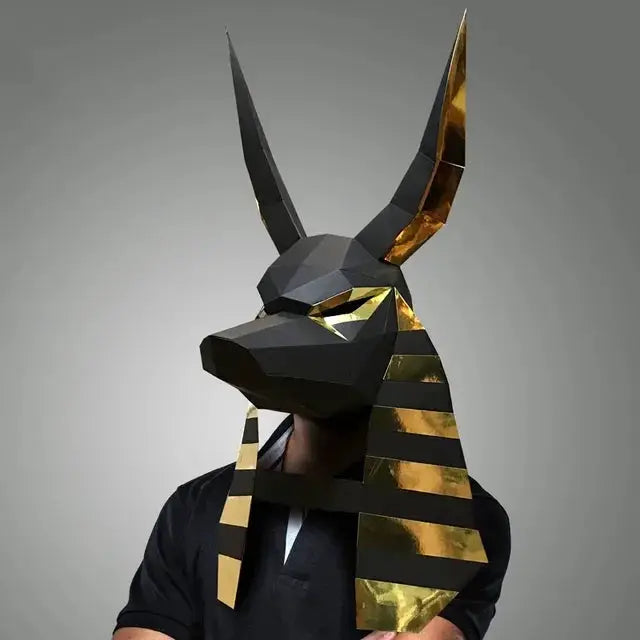 Anubis Mask Paper Model,Low Poly 3D Papercraft Art, Origami Costume Party Cos,Handmade DIY, Adult Craft, Grim Reaper, RTY163 - ToylandEU