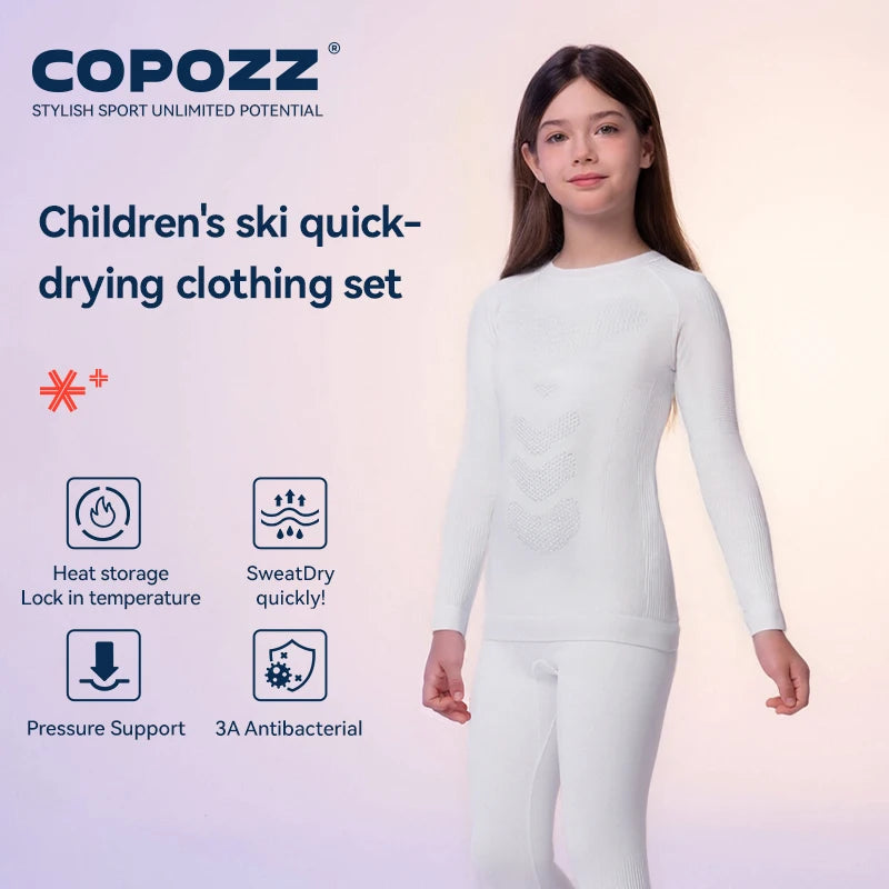 Ski Thermal Underwear Set | Quick Dry | Soft Nylon Fabric | Girls Boys