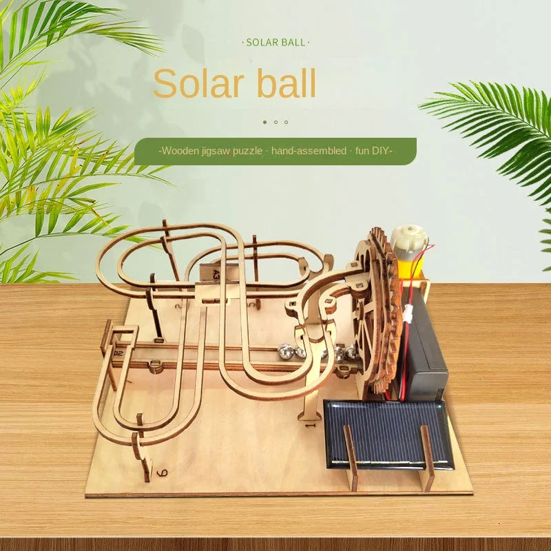 Solar-Powered Wooden 3D Puzzle Innovative Marble Track by SIMKOOII - ToylandEU