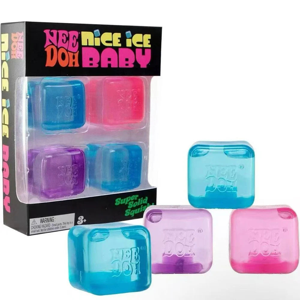Sensory Stress Cube | Pinch Relief Design | 4 Pack Assorted Colors | Ages 14 Plus