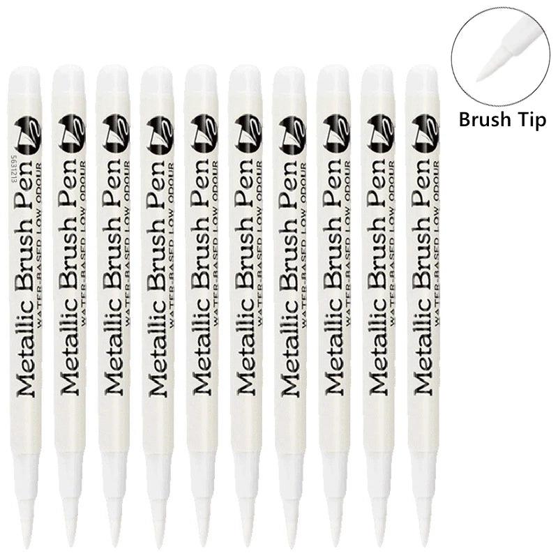 Metallic Paint Pens | Brush Tip Nib | Non Erasable Ink | 1 To 50 Pack