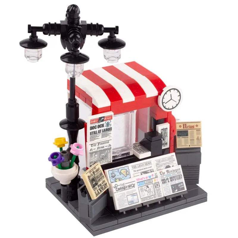 MOC City Series Scene Building Blocks Flower Shop Garden white poplar Men's restroom DIY Kids Toys Park Bench Street Lamp Toys - ToylandEU