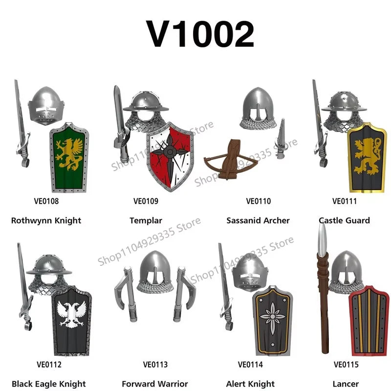 Micro Blocks | Medieval Knight Figures | Plastic Model Kit | Ages 14 Plus