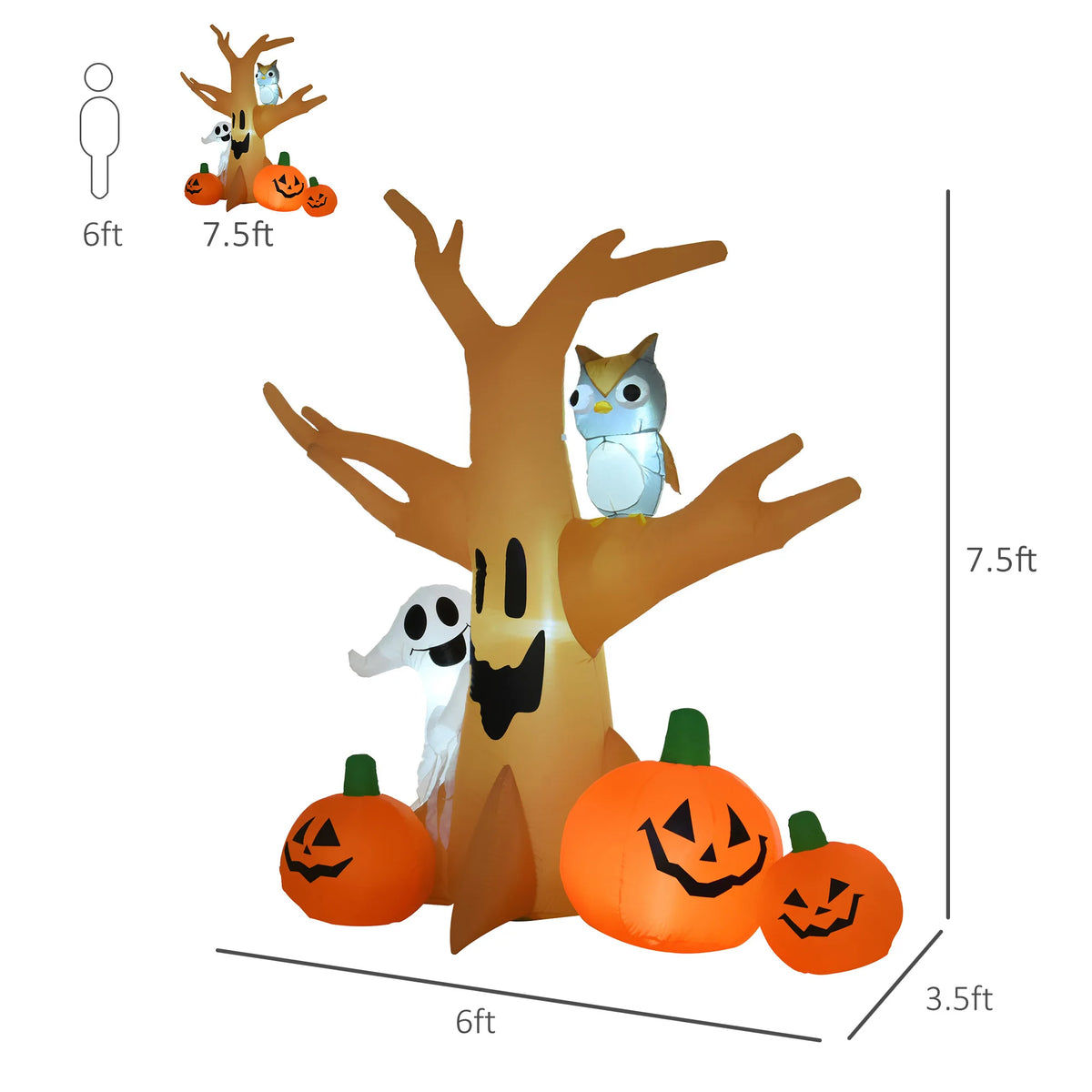 Outdoor Halloween Inflatable | 7.5 Foot Height | Tree Shaped | Yard