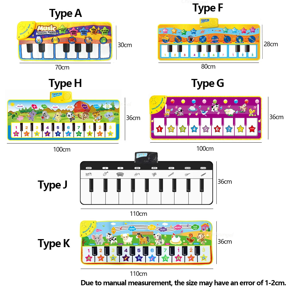 Kids Keyboard Musical Mat With Interactive Modes And Animal Sounds