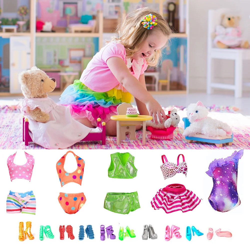 32Pcs Doll Clothes Set For Girls Doll Dress Up Collection