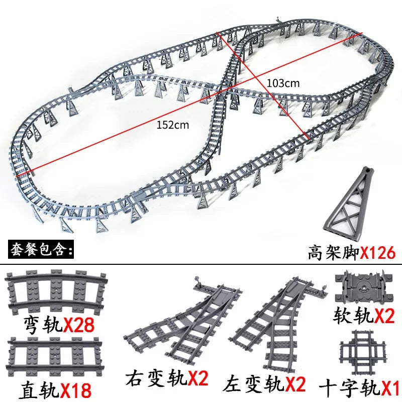 Train Track Building Blocks | Compatible With LEGO | Bridge Cross Track | Cross Track Set