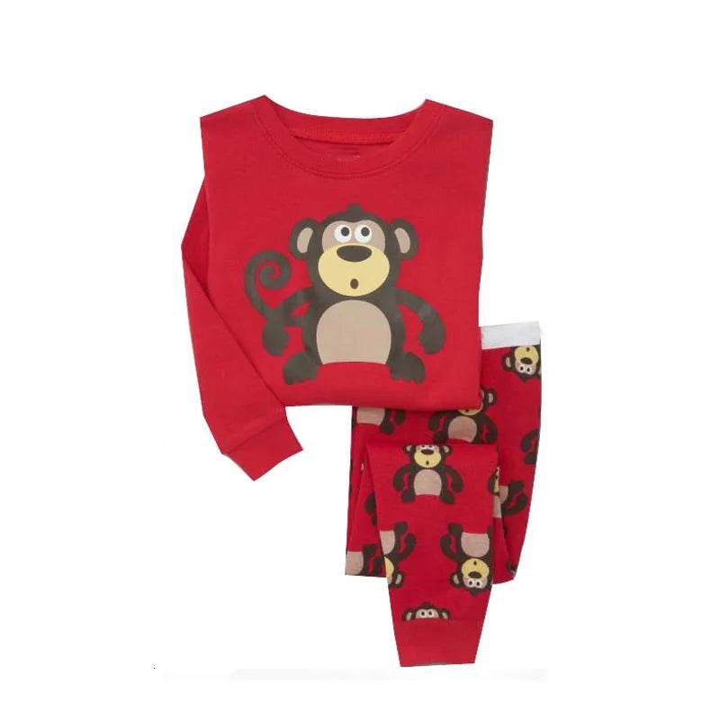 Soft 100 Percent Cotton Kids Pajama Set With Animal Embroidery For Boys And Girls - ToylandEU