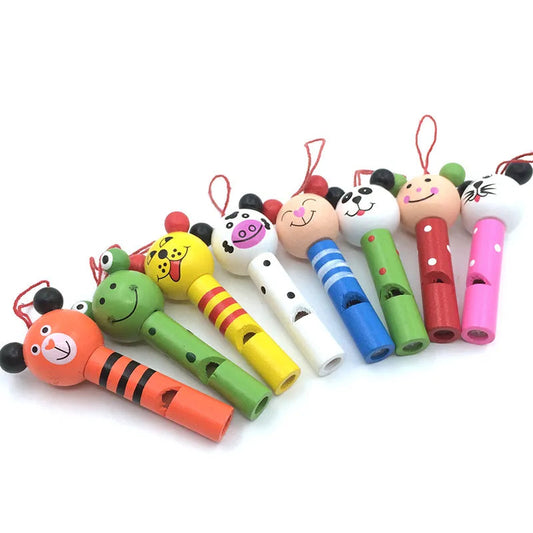 Wooden Animal Whistle Toys Set - Mini Musical Instruments Set of 1/5/8/30 Pieces