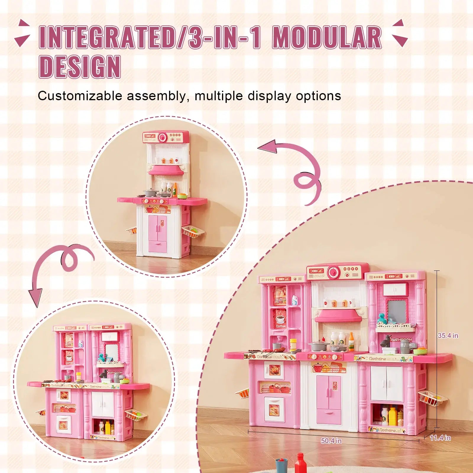 SucceBuy Kitchen Cooking Toys for Kids 74PCS Chef Playset with Sounds & Lights Children's Play House Toddlers Kitchenware - ToylandEU