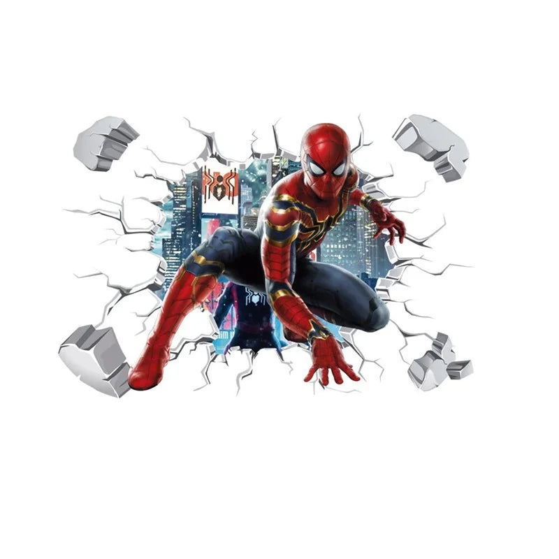 Avengers Wall Sticker | 3D Broken Wall | PVC Wall Decal | 40x60 cm