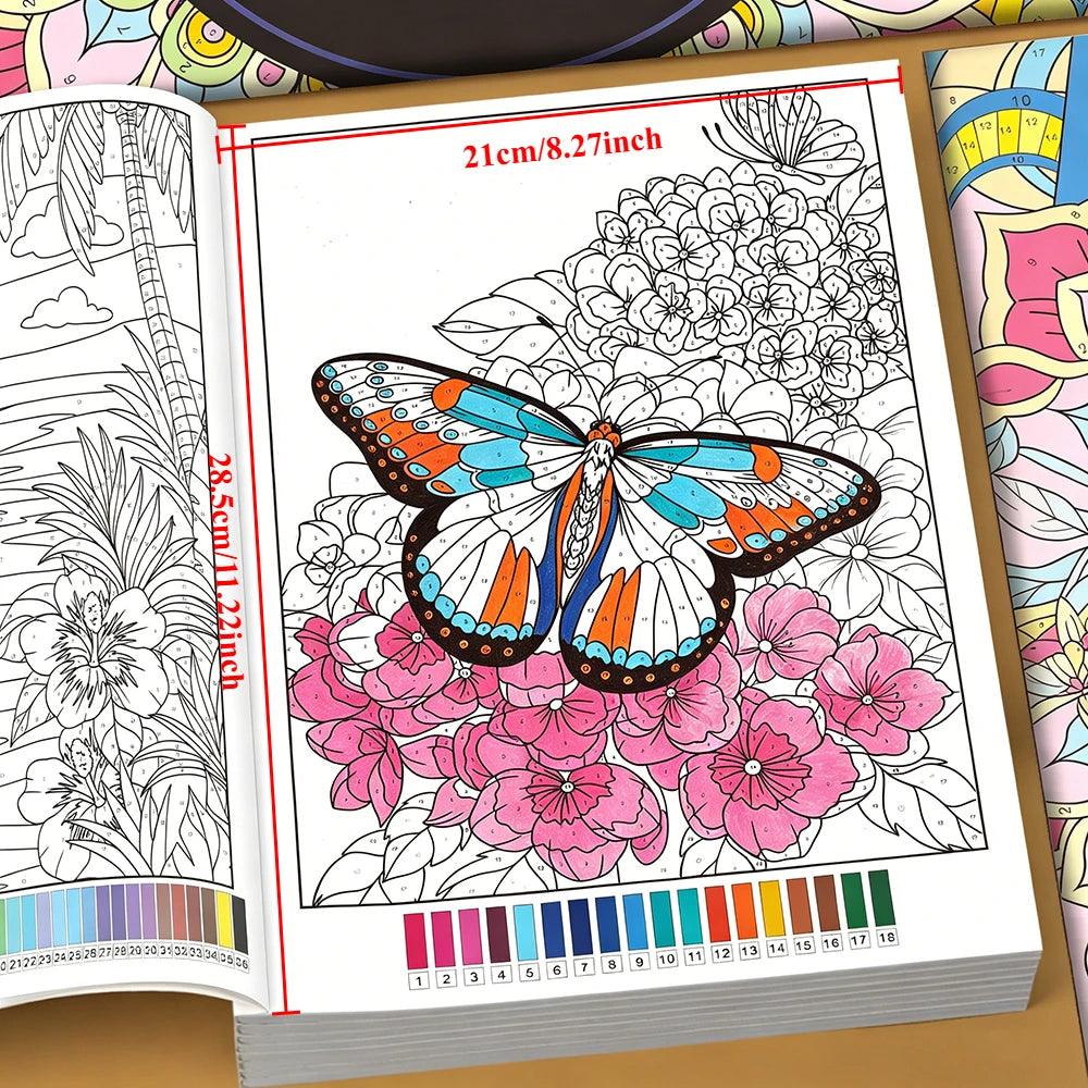 Adult Color By Number | Flower Patterns | Toylandeu™