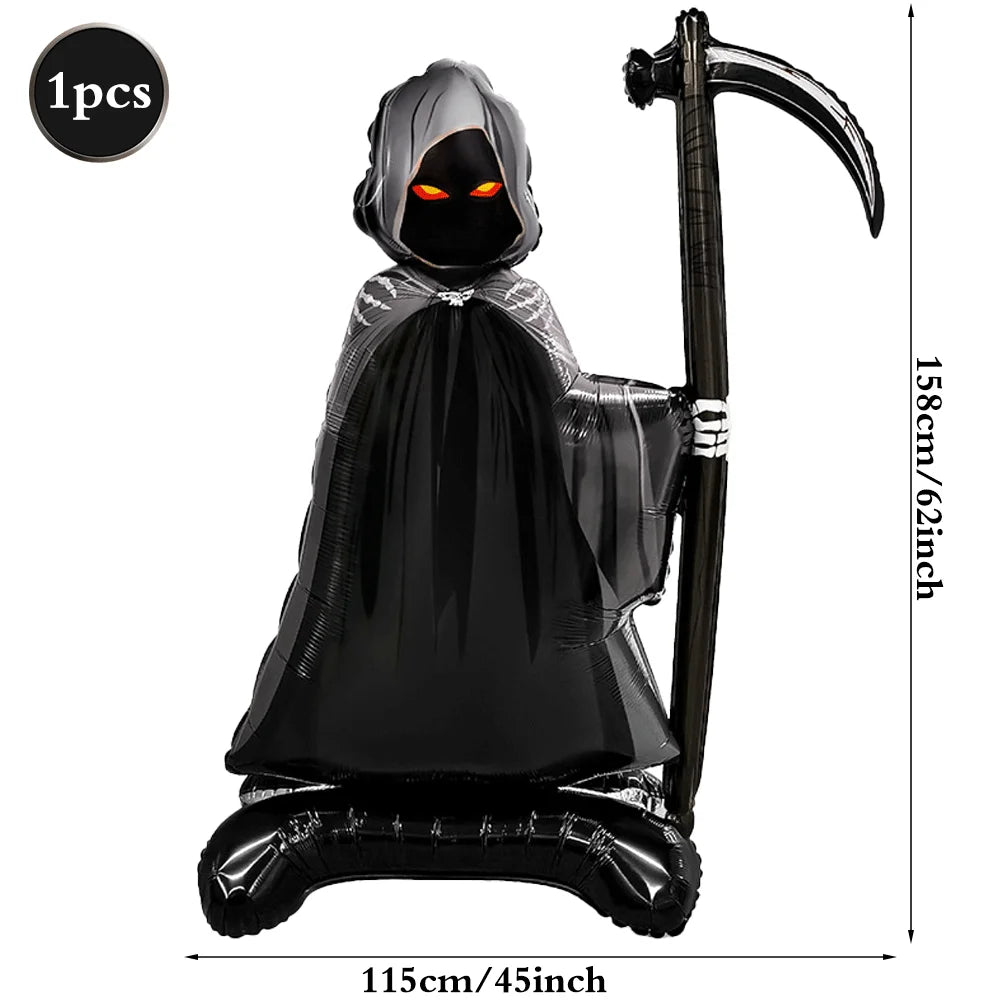 Standing Halloween Balloons | Large Foil Design | Grim Reaper Cut | Party Props