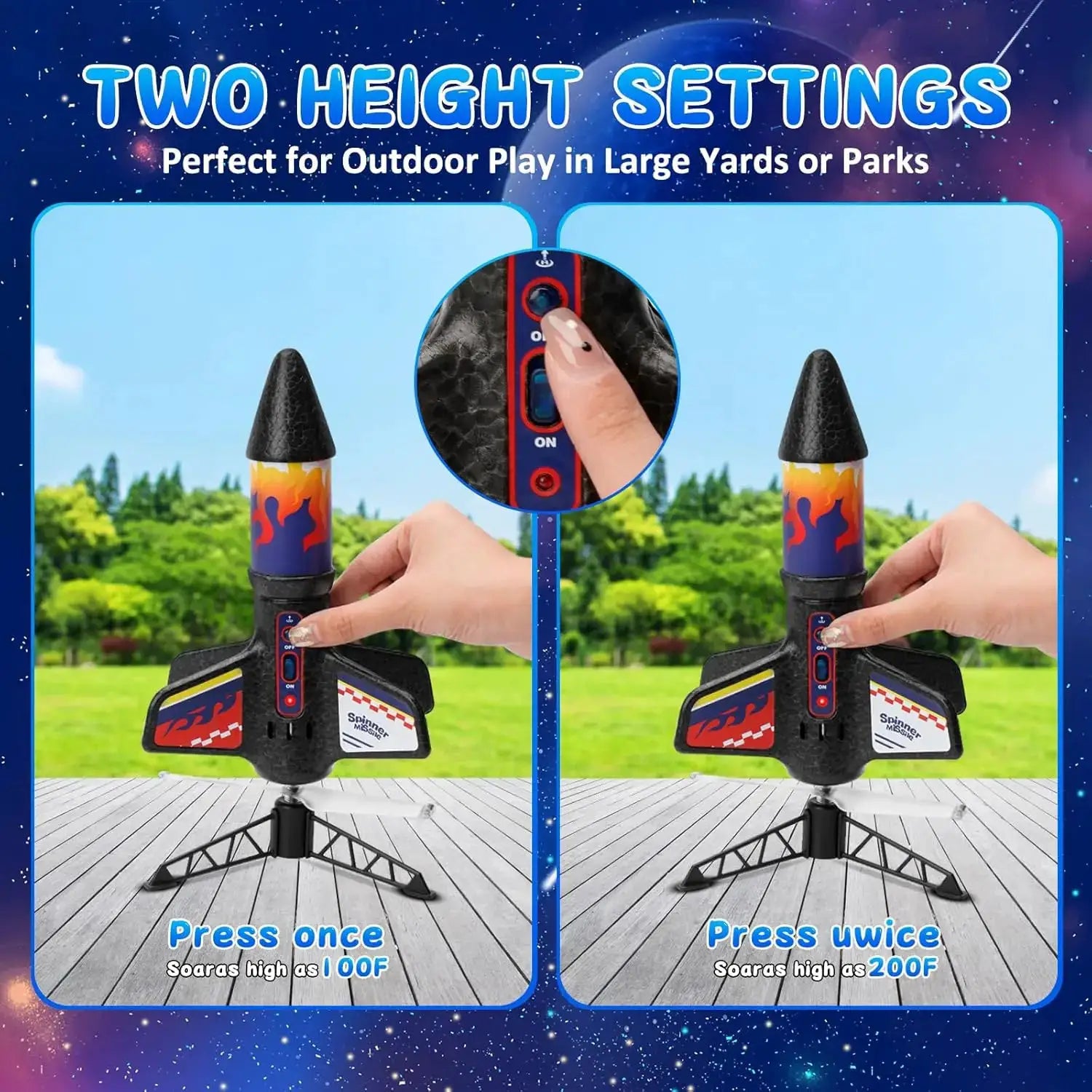 Kid Electric Rocket Launcher Toys Outdoor Model Rocket Kit Exploration Skyrocket With Parachute Game for Boy Girl - ToylandEU