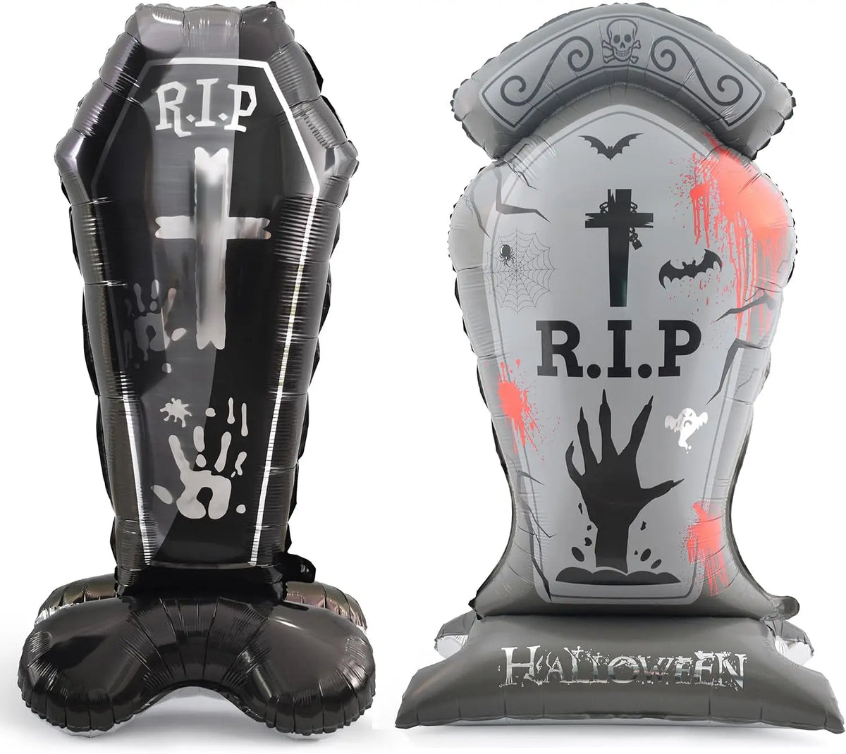 Halloween Pumpkin Balloons | Giant Standing | Mylar Foil | 4 Pack Party Decor