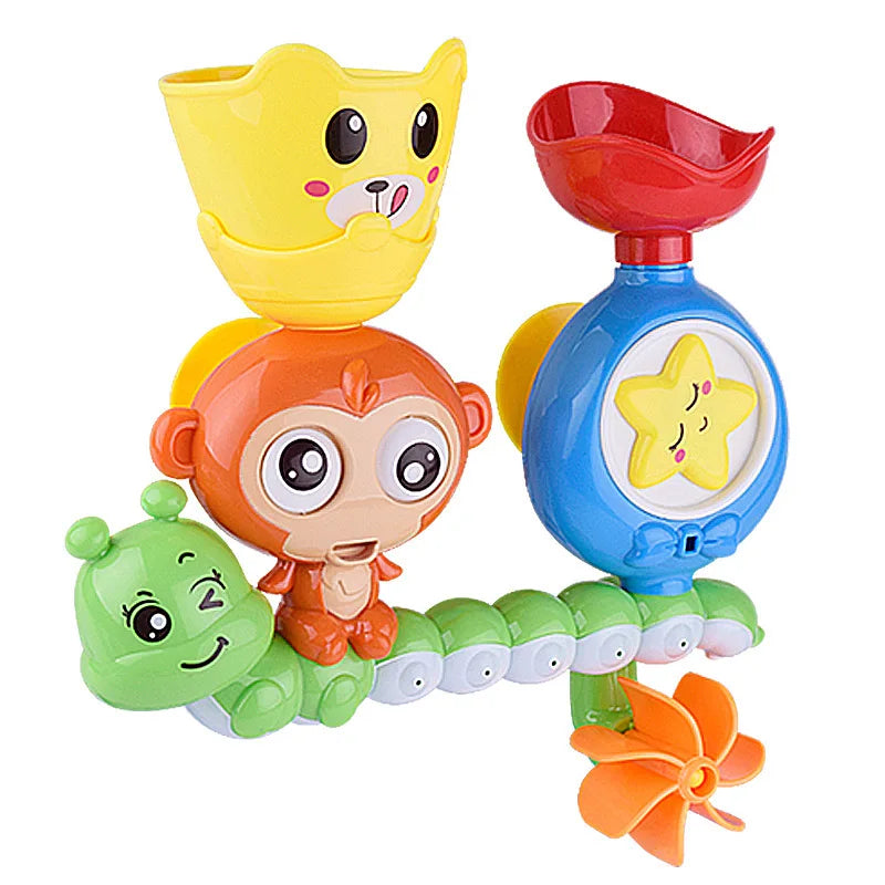 Children's Marble Race Water Toy Set with Wall Suction Cup - Bath Tub Fun for Kids