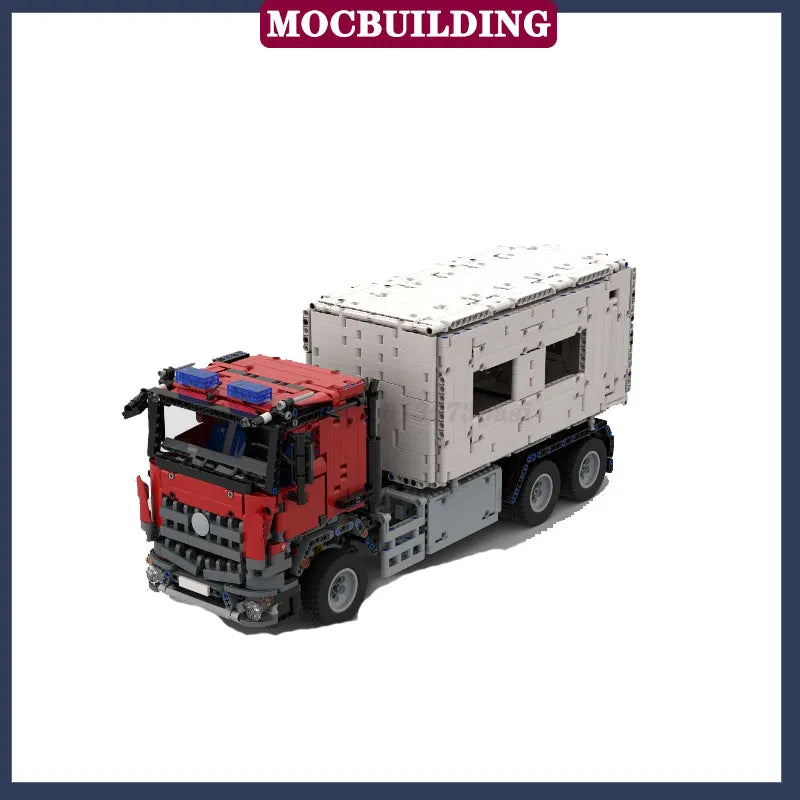 MOC City Technology Fire Engine Hooklift Truck With Mobile Command and Shipping Details - ToylandEU