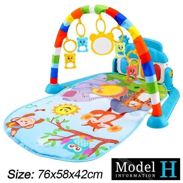 Baby Fitness Stand Music Play Gym Activity Toys Newborn Piano Crawling Blanket Pedal Game Pad Early Education 0-36 Months Gifts - ToylandEU