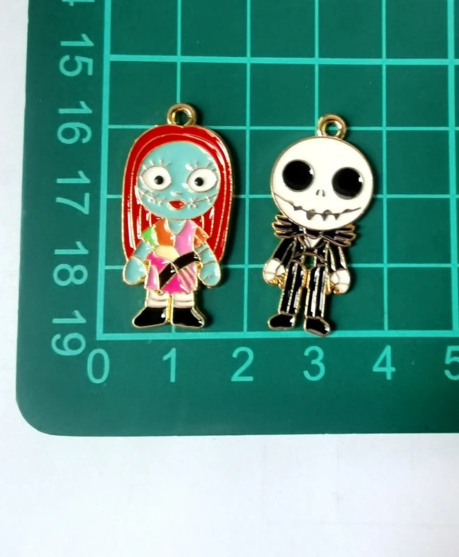Halloween Pendant Charms | Metal | Keychain DIY | 10 Pieces