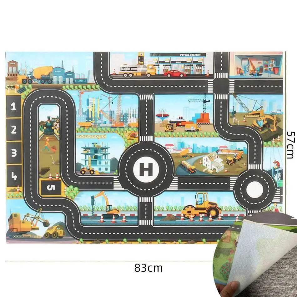 130*100cm Baby Crawling Mat for Children Cartoons Traffic Rug Indoor Toys City Road Carpet Kids Playmat - ToylandEU