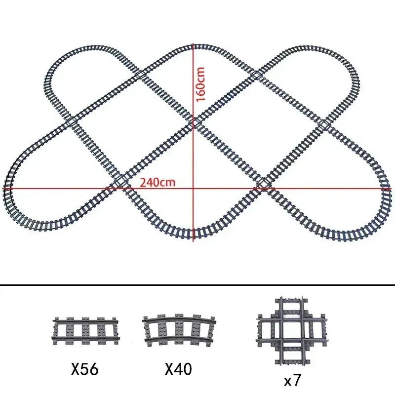 Lego Compatible Flexible Train Tracks Building Set For Kids - ToylandEU