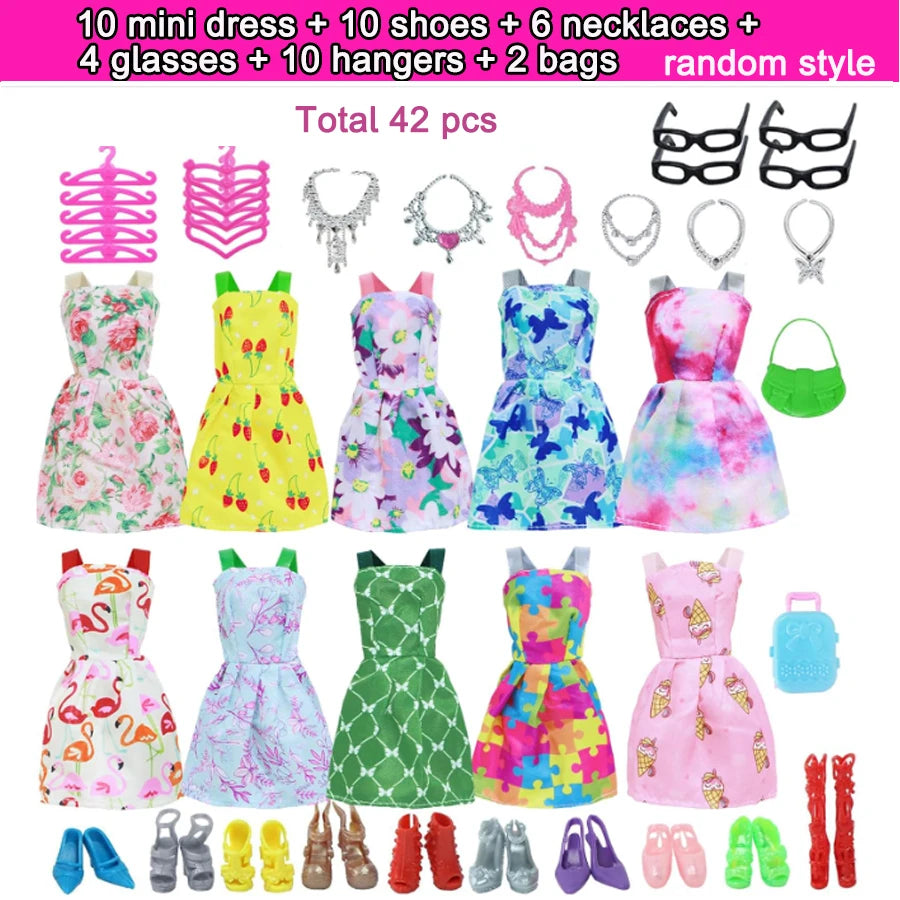Complete Doll Fashion Set 64Pcs For 11.5 Inch Dolls