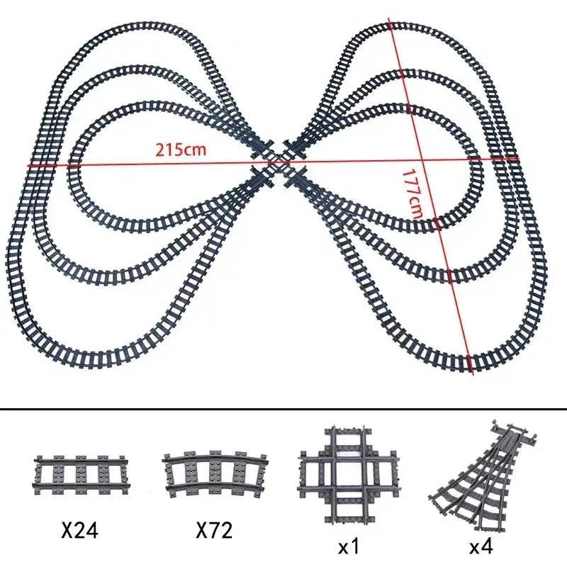 Lego Compatible Flexible Train Tracks Building Set For Kids - ToylandEU